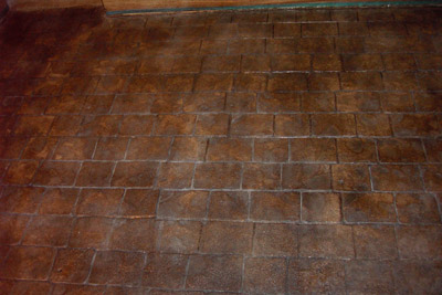 Stamped Concrete with English Red